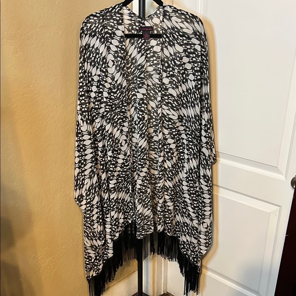 Material Girl Black and White Shrug Sweater